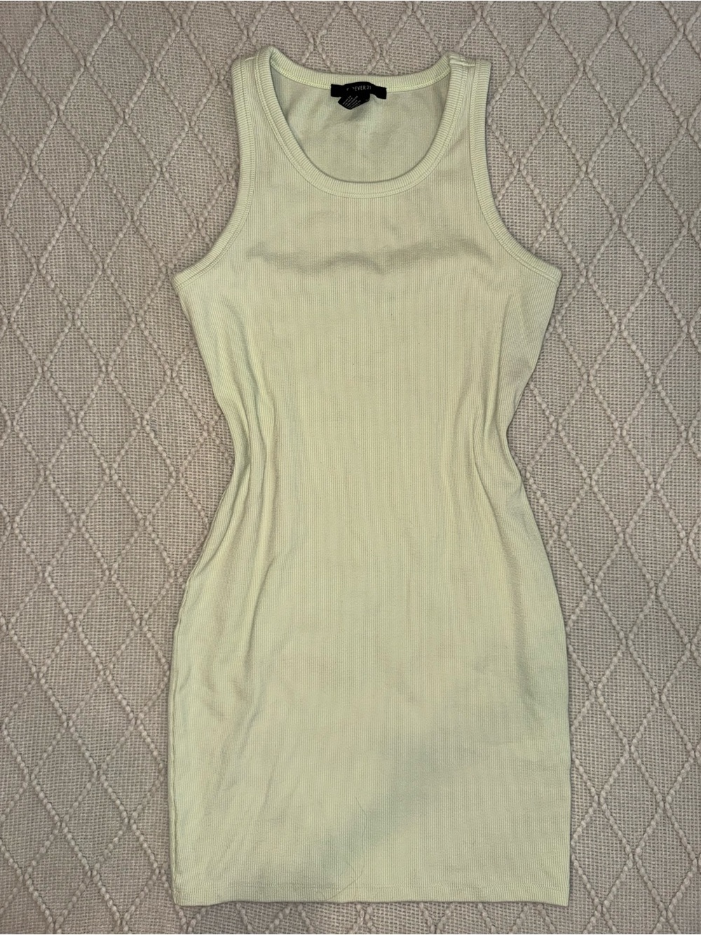 Forever 21 Ribbed Tank Bodycon Dress in Lime Green M